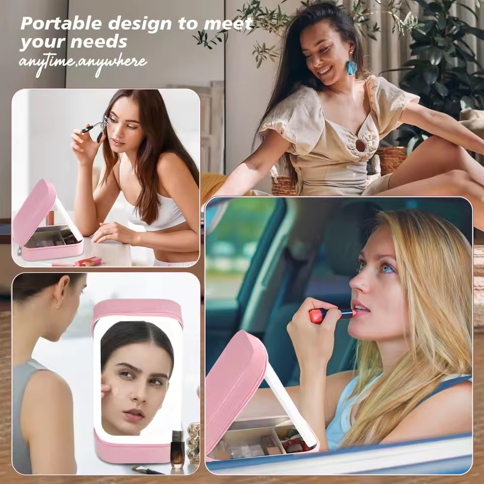 Travel Makeup Bag With LED Light