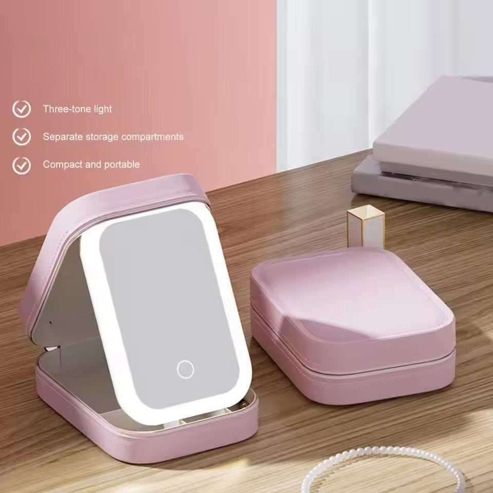 Travel Makeup Bag With LED Light